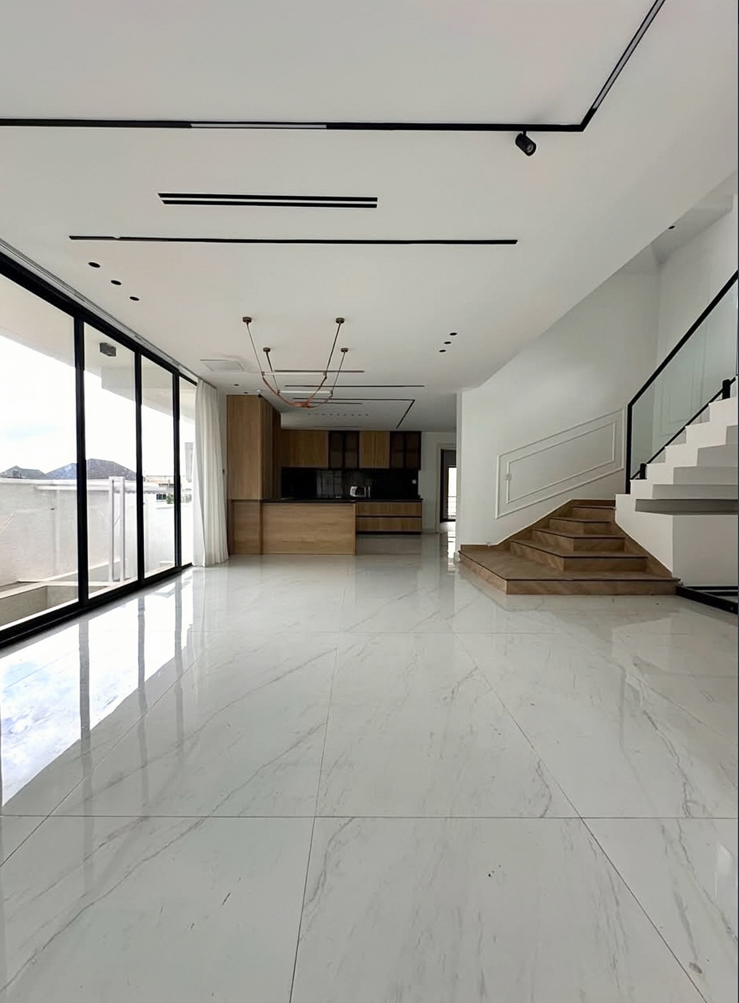 Modern open plan interior of detached house