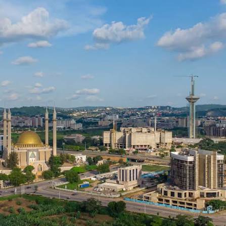 Abuja city skyline with major landmarks and residential development